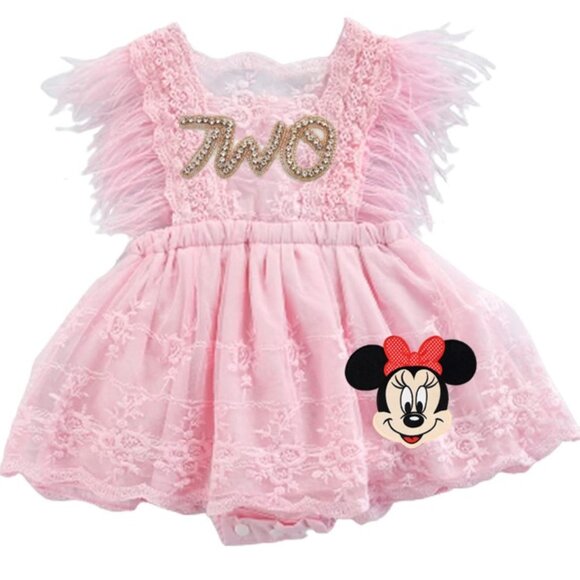 Minnie Mouse Dress Second Birthday Romper Dress Clothes Disney outfit bodysuit - Picture 1 of 10